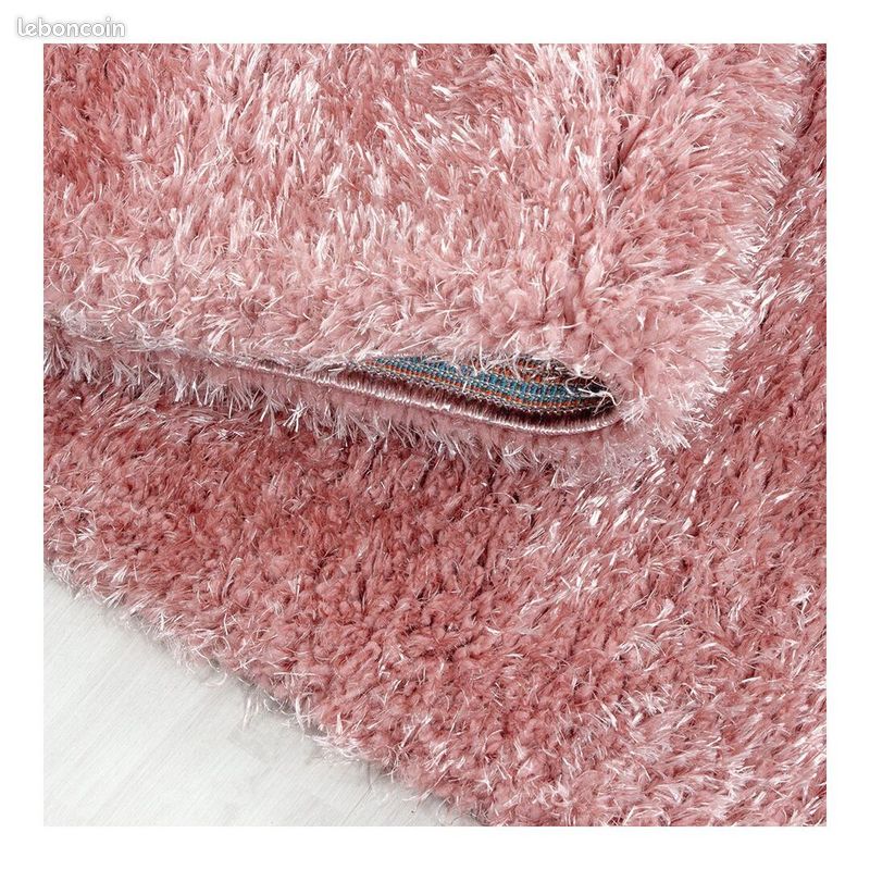 Tapis à poils longs doux uni Soda Rose 80x150 (image 6)