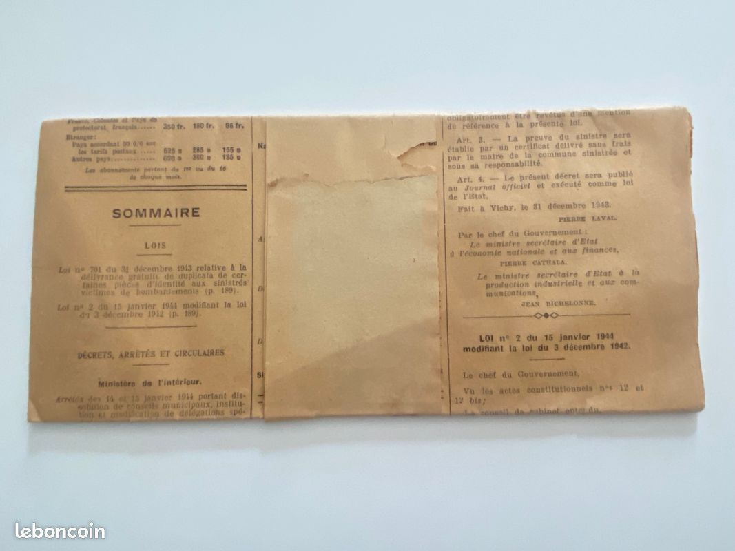 Journal officiel du 16 janvier 1944 Pierre Laval (image 2)