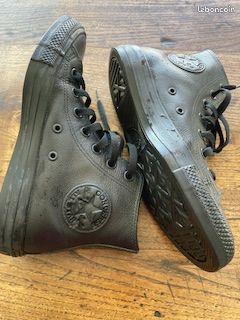 Converses All Star cuir noir (image 3)