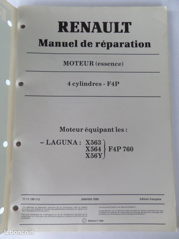 Document technique moteur essence 4 cyl F4 pour laguna (image 2)