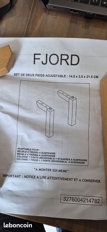 2 Pieds en bois de chêne pour meuble (image 4)