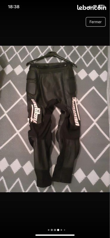 Pantalon cuir moto furygan taille 38 Équipement moto