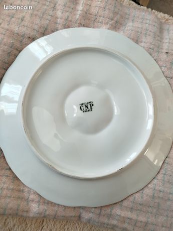 Lot de 4 assiettes à huîtres en céramique - Blanc