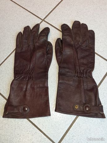 Gants En Cuir Marron Fallschirmjäger - Reproduction WW2 Luftwaffe - Hiver/Conduite - Neufs Avec étiquettes