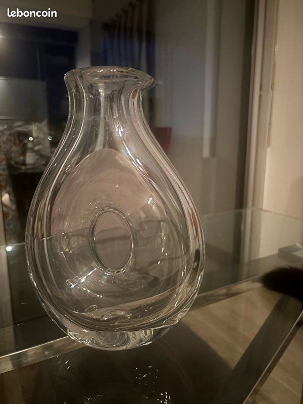 Carafe design en cristal soufflé avec ovale central (image 4)