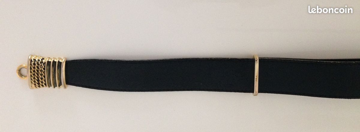 Ceinture Baseball Tout Cuir Marine Foncé - Taille Difficile à Trouver - Occasion Bon état