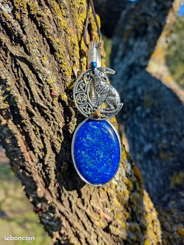 Collier pierre naturelle lapis-lazuli (image 5)