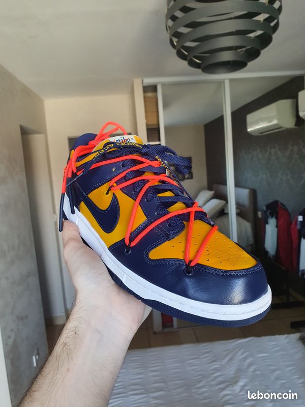 Nike x Off White Dunk Low SB Michigan Yellow Navy Blue (image 1)
