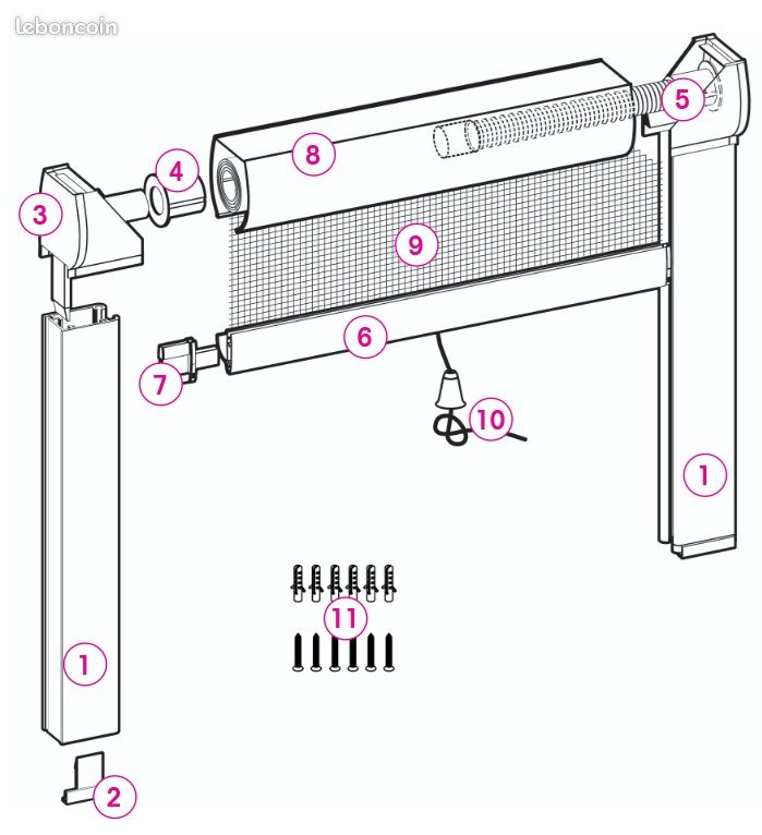 4 Moustiquaires blanches enroulables de fenêtre (image 3)