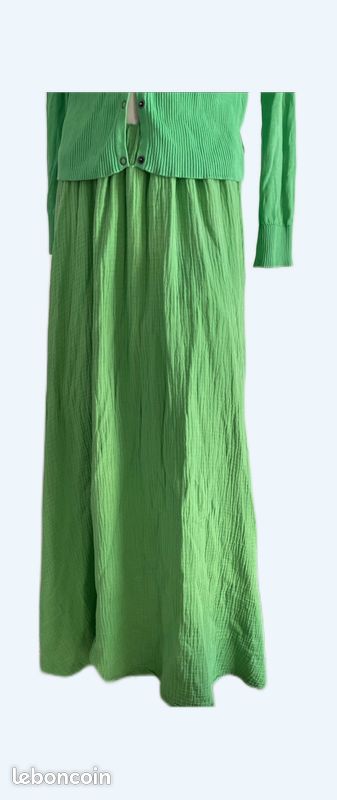 Jupe Amiral vert anis - DAVAÏ Paris
