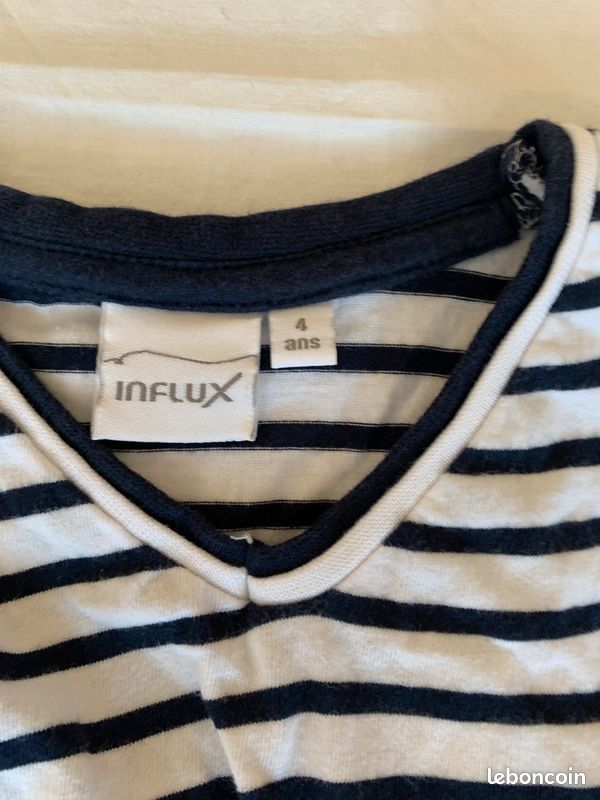 Robe rayée blanche bleu marine 4 ans (image 2)