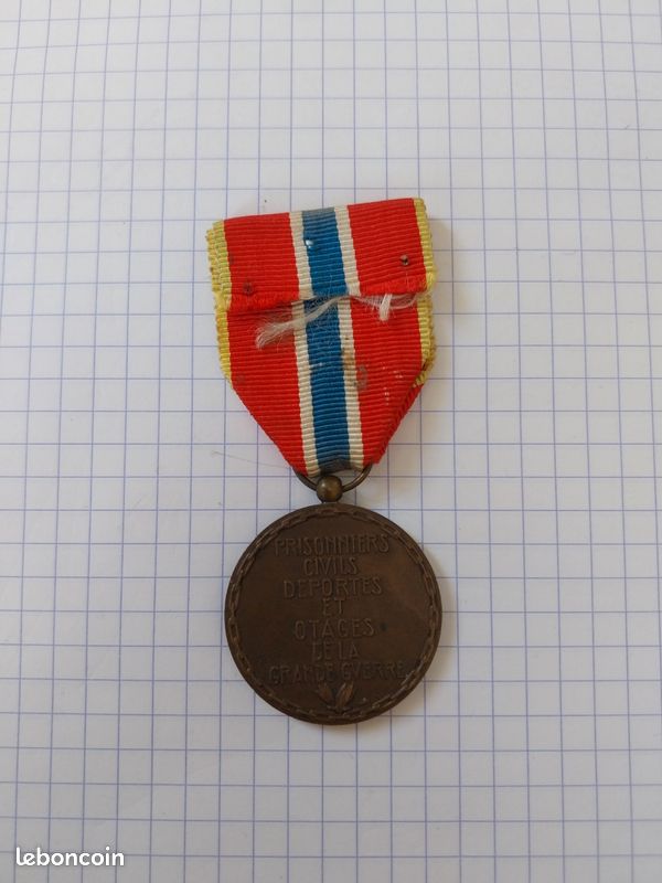 Medaille des déportés de la grande guerre 1914 1918 (image 2)