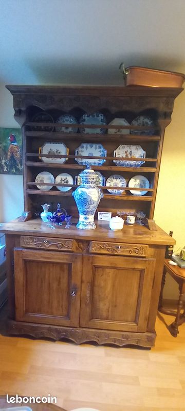 Rare buffet vaisselier bois massif signé Johnny Ludécher (image 1)
