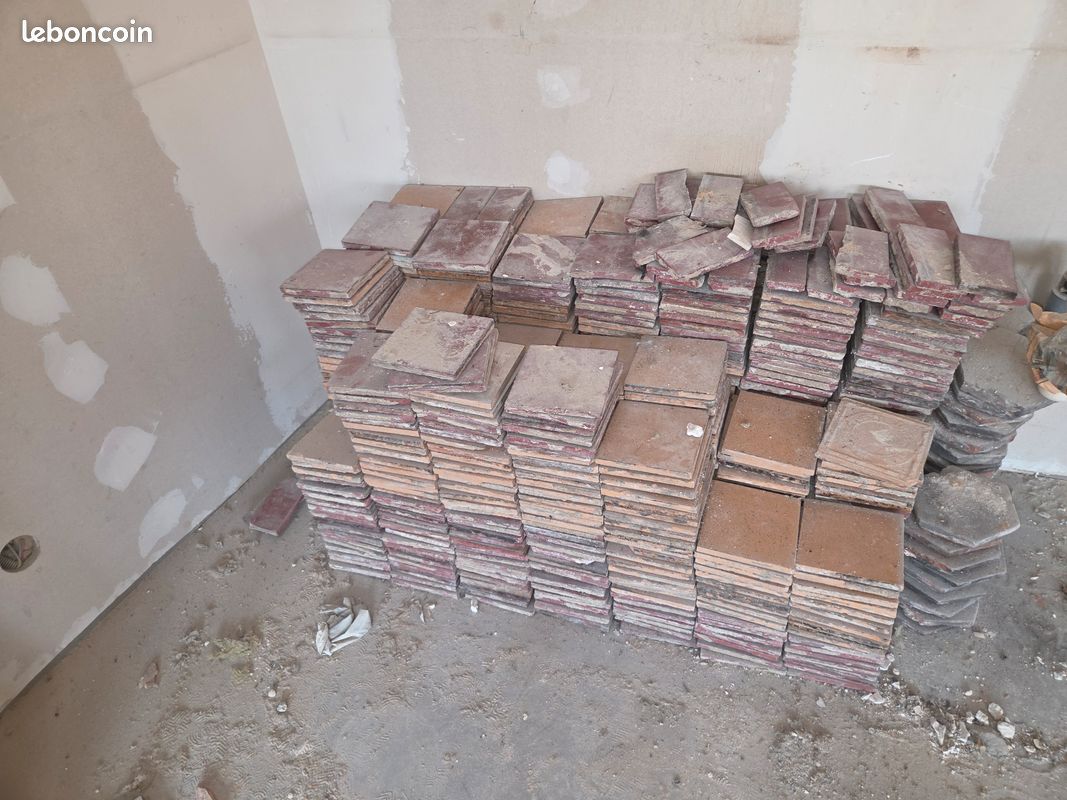 Carreaux grès-cérame en 2 couleurs 15x15 cm - 20 m² - Fabriqués à Paray-le-Monial entre 1871 et 1921 (image 5)