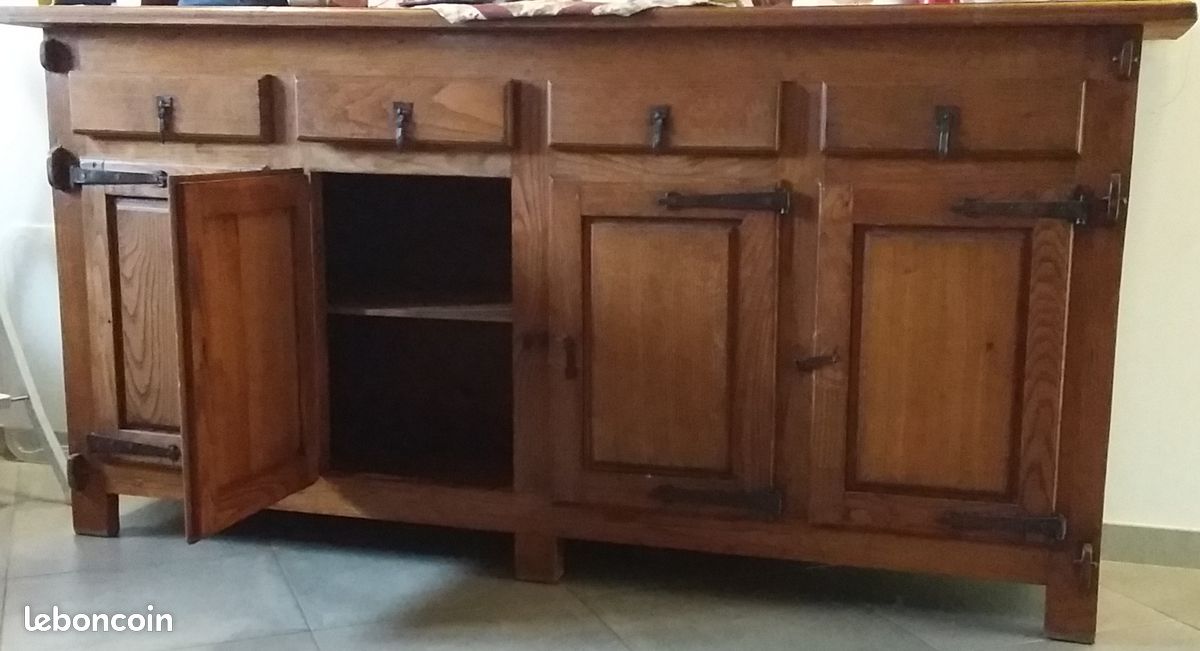 Meuble buffet ancien 4 portes avec tiroirs (image 1)
