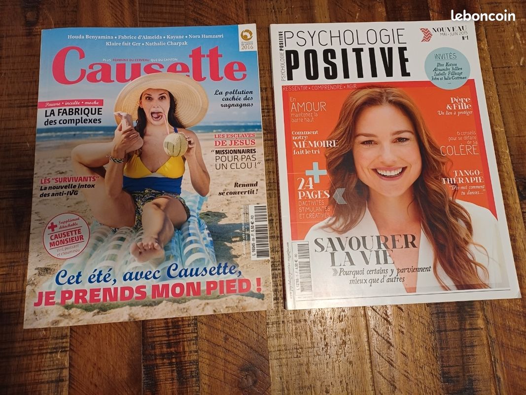 2 magazines : Causette + Psychologie positive (2016 et 2015) (image 1)