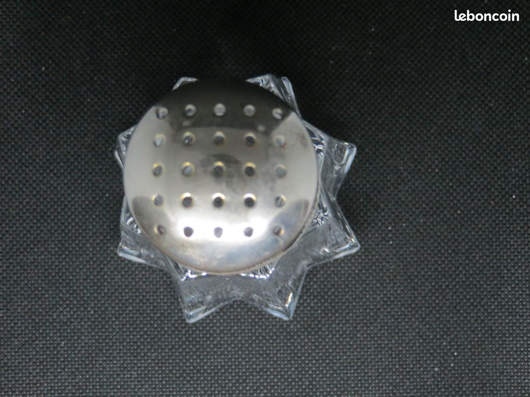 Saupoudreuse sucre salière étoile cristal argent 1930 (image 2)