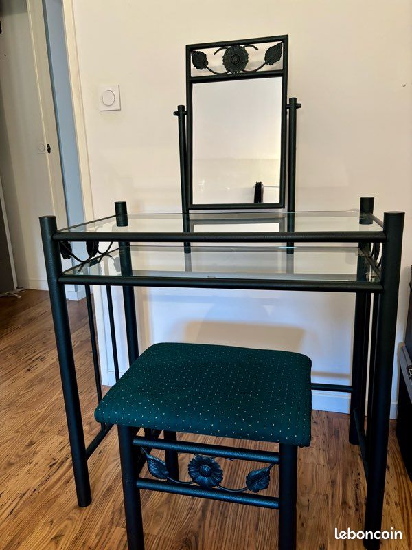 Coiffeuse fer forgé + tabouret (image 2)