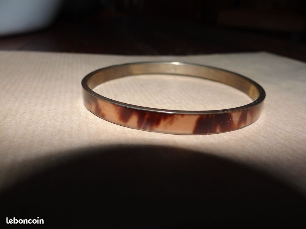 Bracelet Jonc Laiton et Loupe d'Orme (image 2)