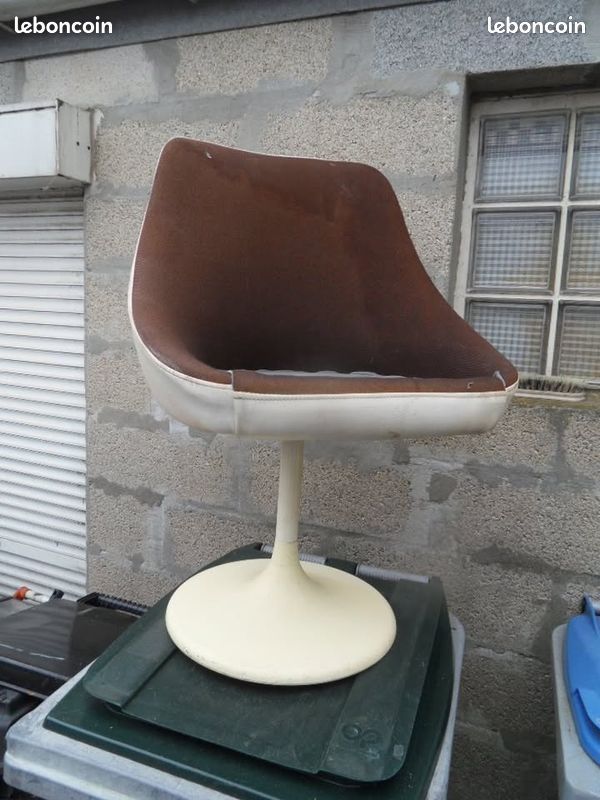 Fauteuil chaise Pied tulipe Erzeugnis Lusch attribuée à Colombo deco design 70's (image 1)