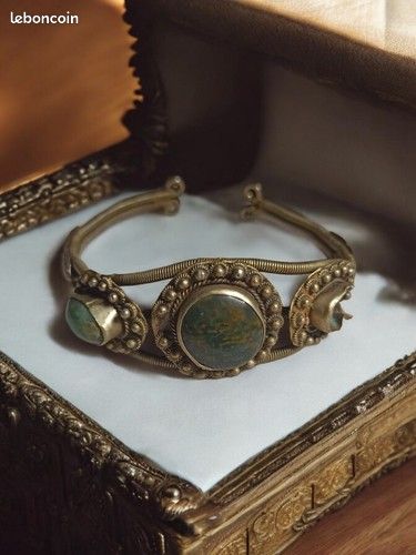 Bracelet en pierre naturelles et séparateur en argent - Montres & Bijoux