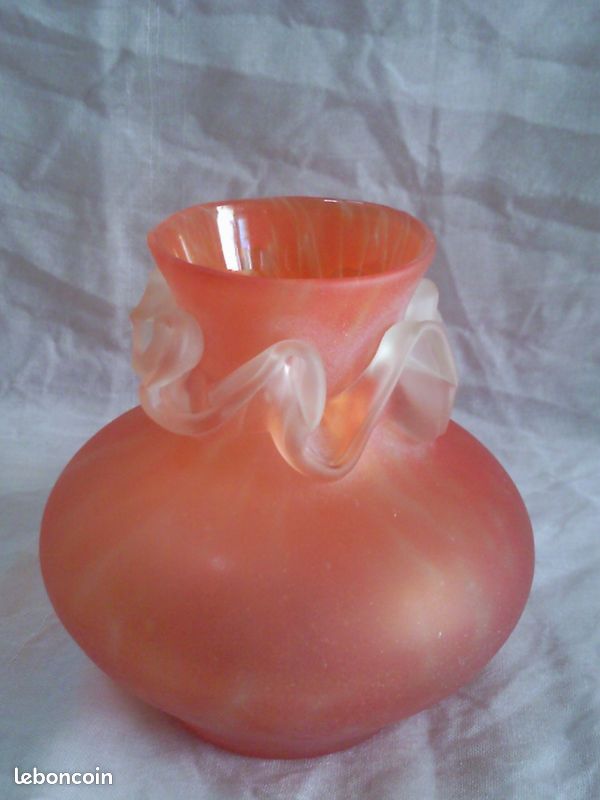 Petit vase verre soufflé - pâte de verrre vintage (image 1)