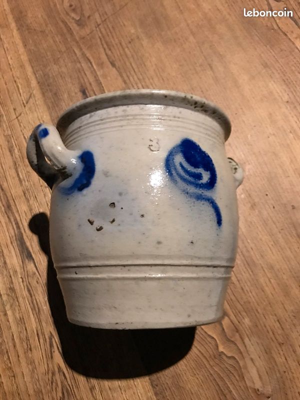 Ancien pot saloir en grès vernissé alsacien Betschdorf (image 1)