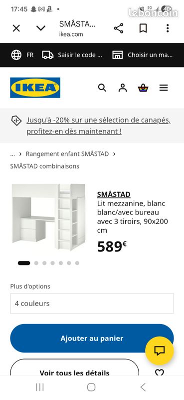 Lit Mezzanine Ikea blanc (image 8)