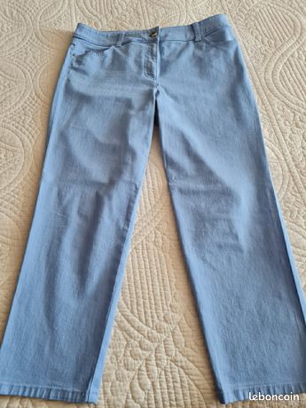 Pantacourt Blanc Un Jour Ailleurs - Taille 44, Occasion Très Bon état, Coton Tencel