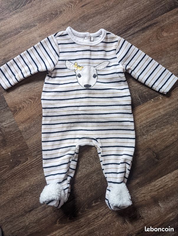 Lot 6 pyjamas velours chaud 3 mois (image 5)