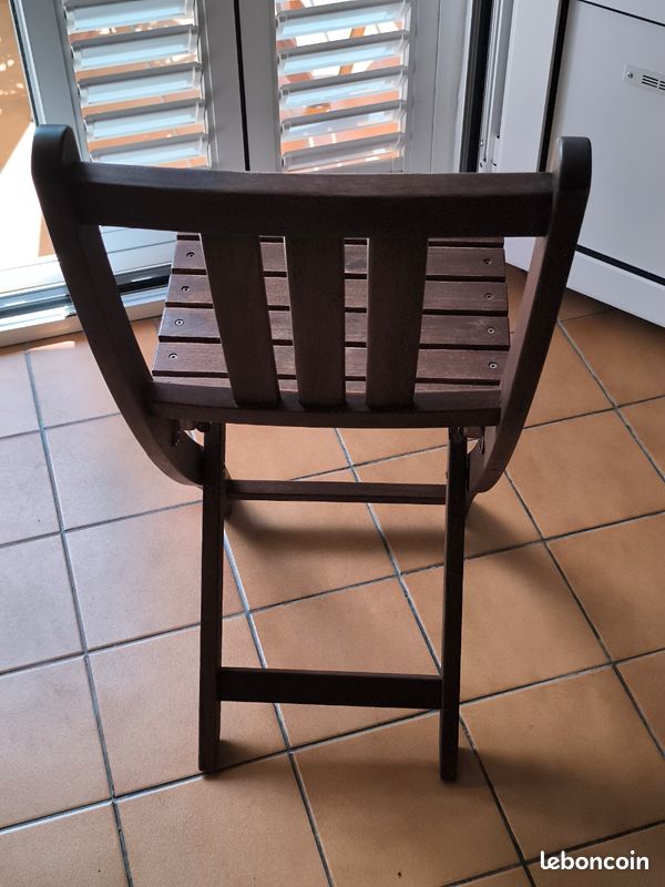 Chaise bois acacia pliante terrasse balcon jardin (image 5)