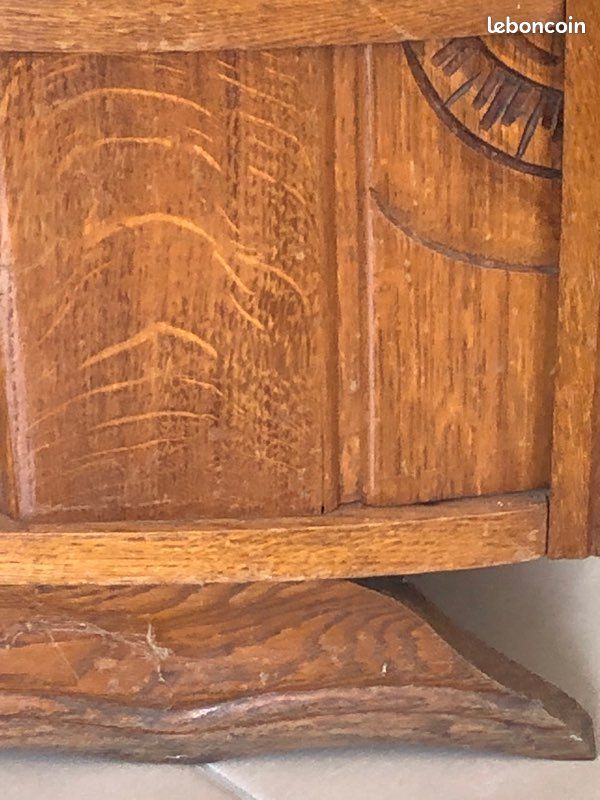 Véritable chevet bois et marbre (image 3)