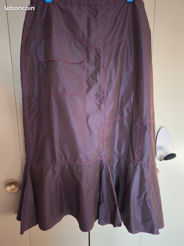 Jupe volantée en taffetas violette, originale - Alain Weiz (image 1)