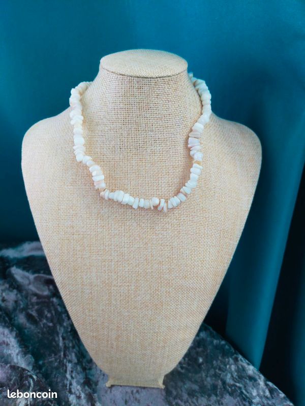 Collier Long Vintage En Coquillages Naturels - Longueur Environ 85cm - Parfait état