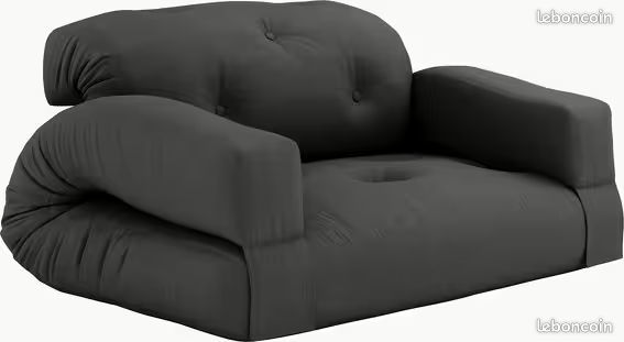 Canapé-lit futon Karup Design Hippo gris anthracite - convertible 2 places (image 3)