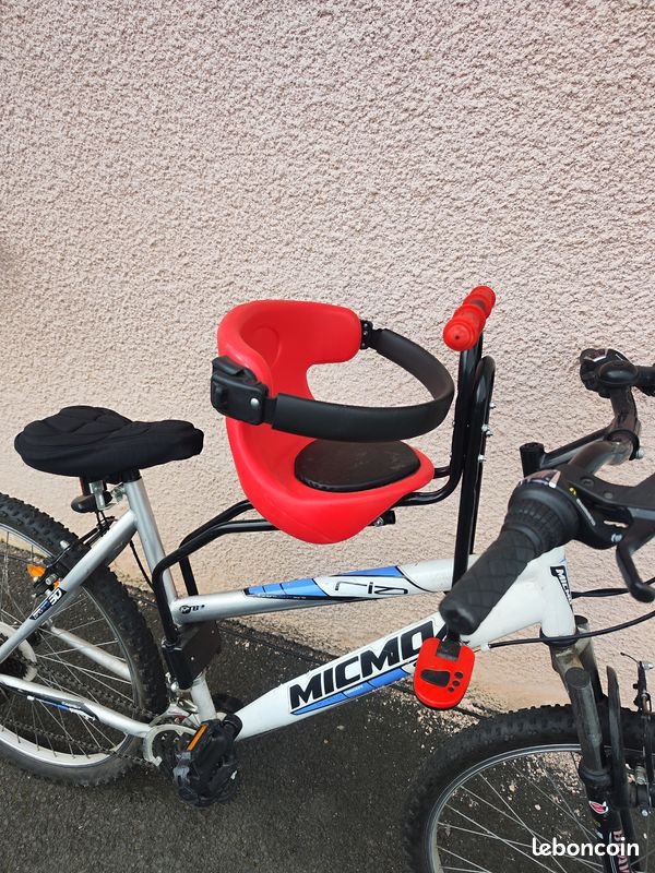 Siège Enfant Vélo Avant SanBouSi - Siège Sécurité Avec Poignée Et Ceinture Pour 1-7 Ans