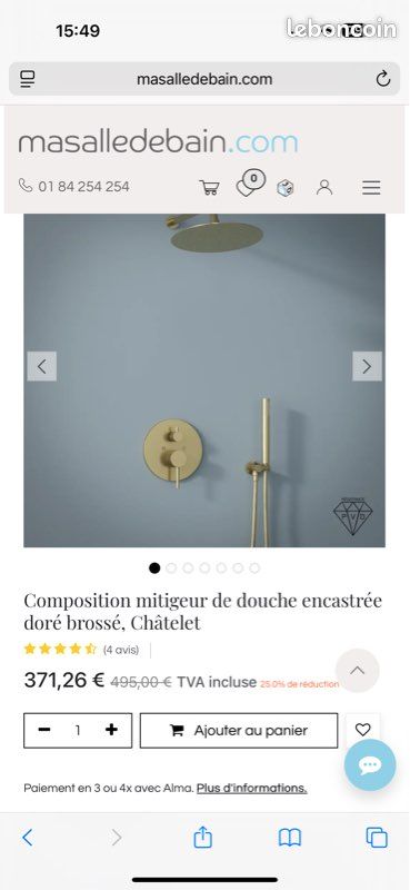 Colonne de douche, mitigeur encastré (image 4)