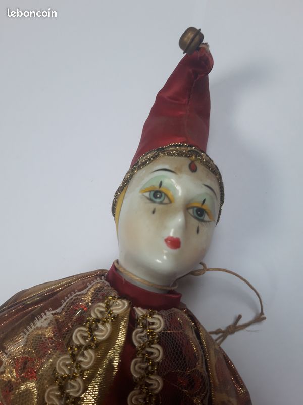 Poupée arlequin en porcelaine Moon flower 1995 - Collection