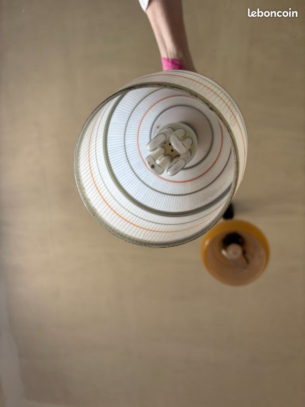 Suspension vintage en opaline – années 70 – verre rétro (image 3)