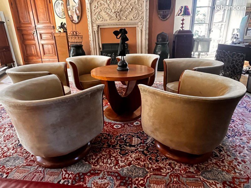 Lot de 6 fauteuils tulipe art déco (image 3)