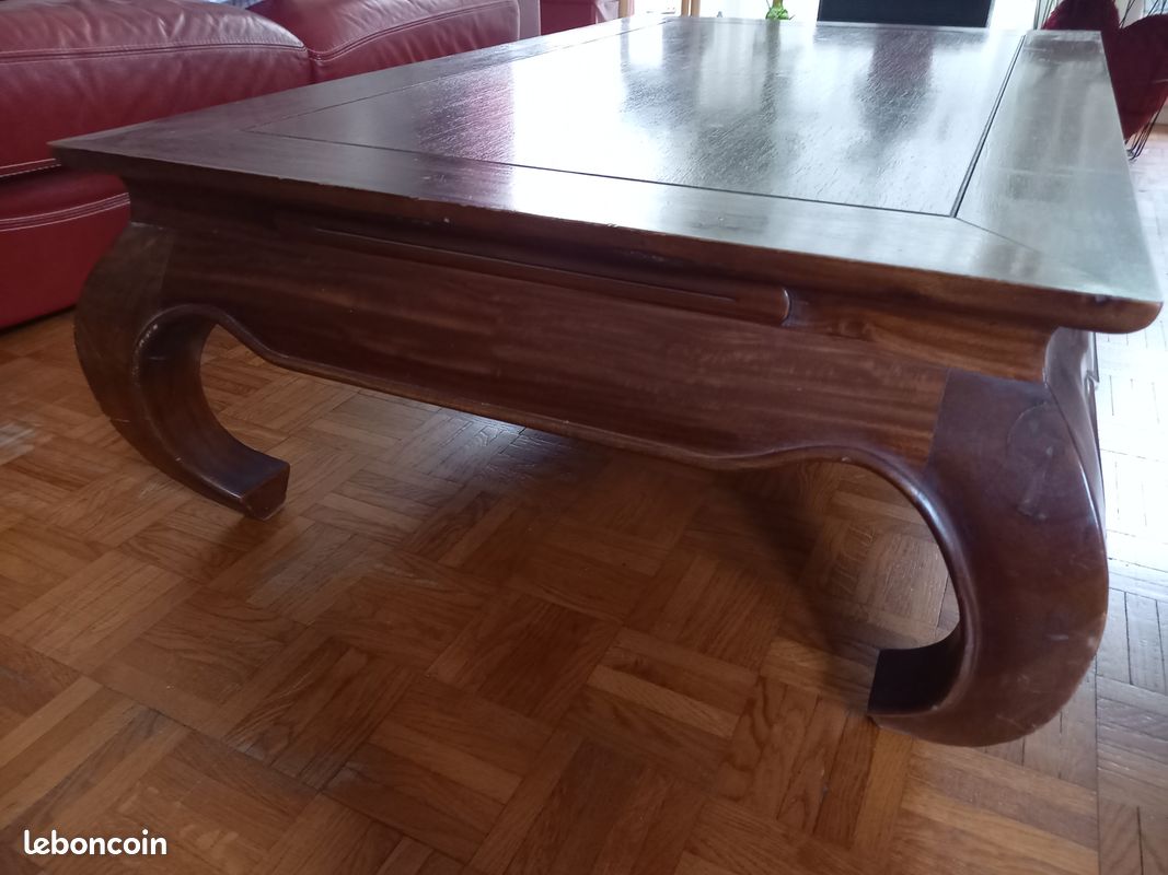 Table basse bois style colonial (image 3)