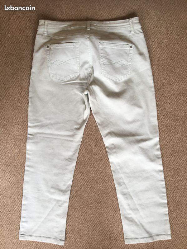 Pantacourt pantalon 7/8 CAMAÏEU vert très pâle un peu stretch taille 38 (image 4)