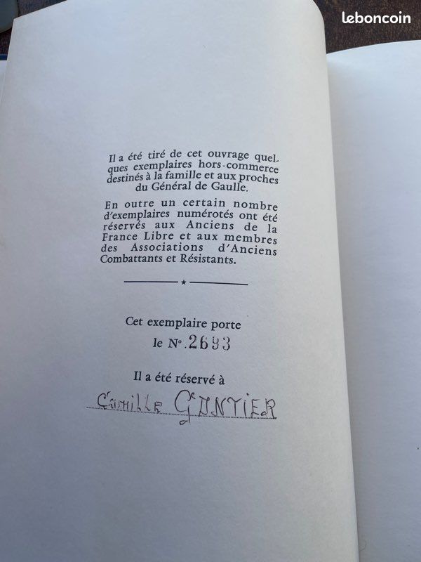 Louis Henri Boussel / préf André Malraux : Charles De Gaulle 12 novembre 1970 le livre du Souvenir, dédicacé par l’auteur (image 3)