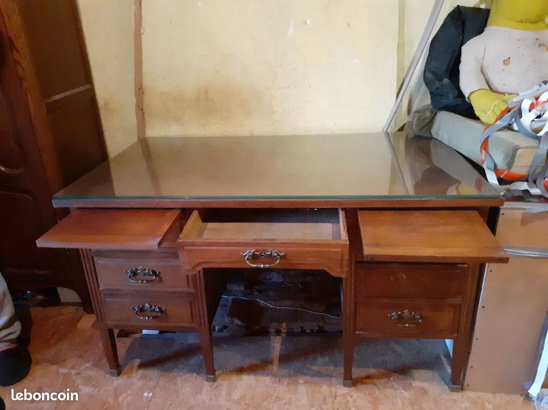Bureau avec plateau verre (image 2)