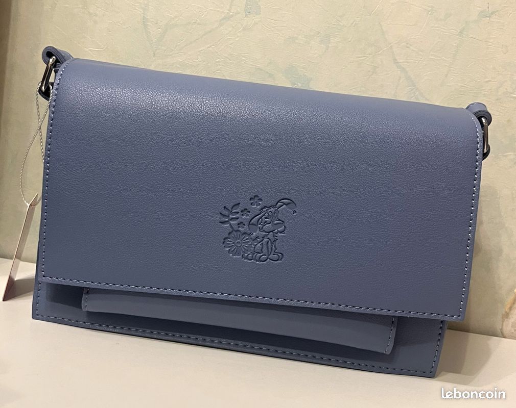 Sac Bandoulière Fait Main USA - Motif Chien Stitch Batik Coton - 22 Pouces