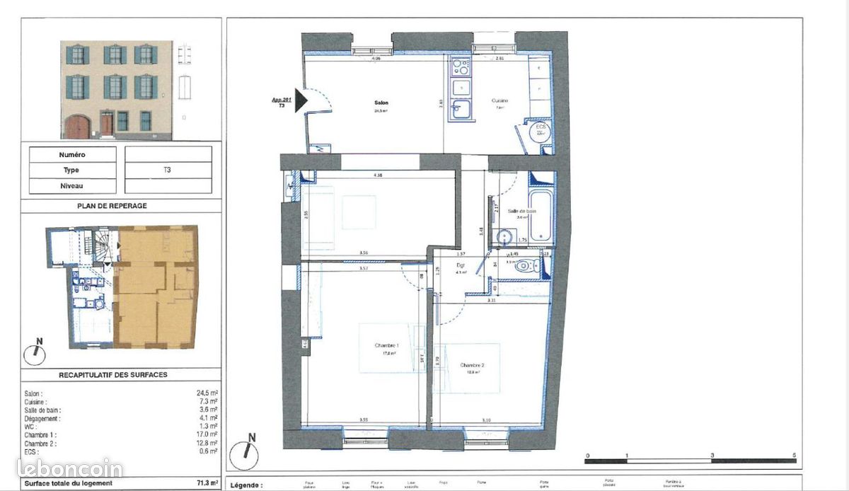 Appartement 3 pièces 71 m² · à Agde · 71 m² · 768 €