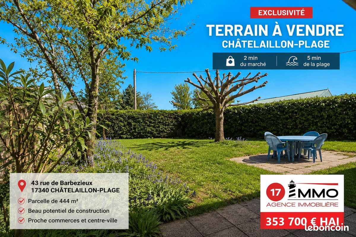 Terrain 444 m² · à Châtelaillon-Plage · 444 m² · 325 000 €