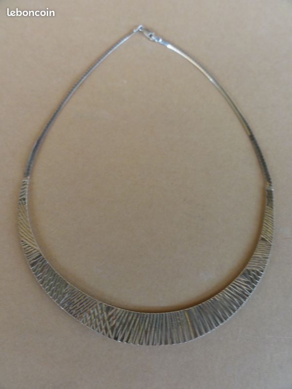 Collier Vintage Plastron En Argent Massif Tissé - Ancien, Bijou Ancien Et Unique