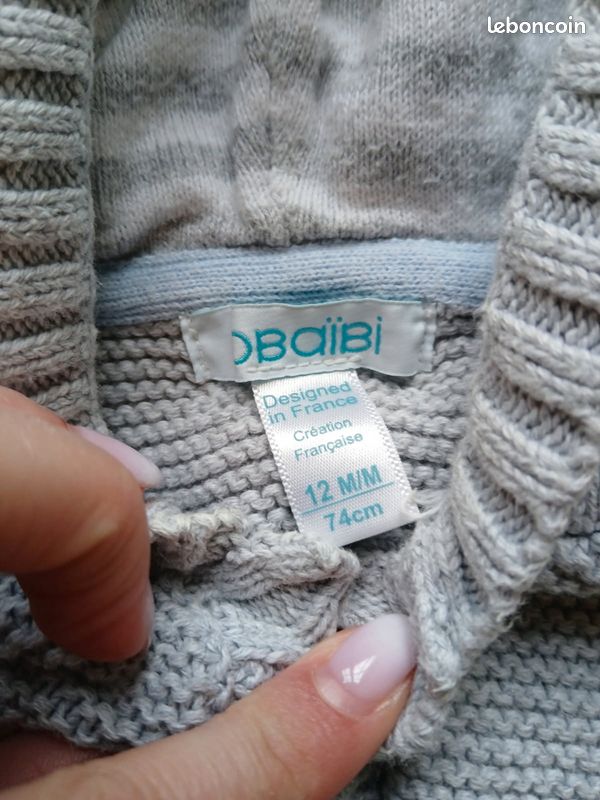 Gilet. Taille 12 mois. Marque Obaïbi. En excellent état 
7 (image 5)