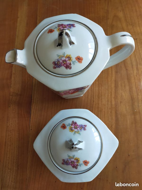 Cafetière et sucrier porcelaine (image 2)